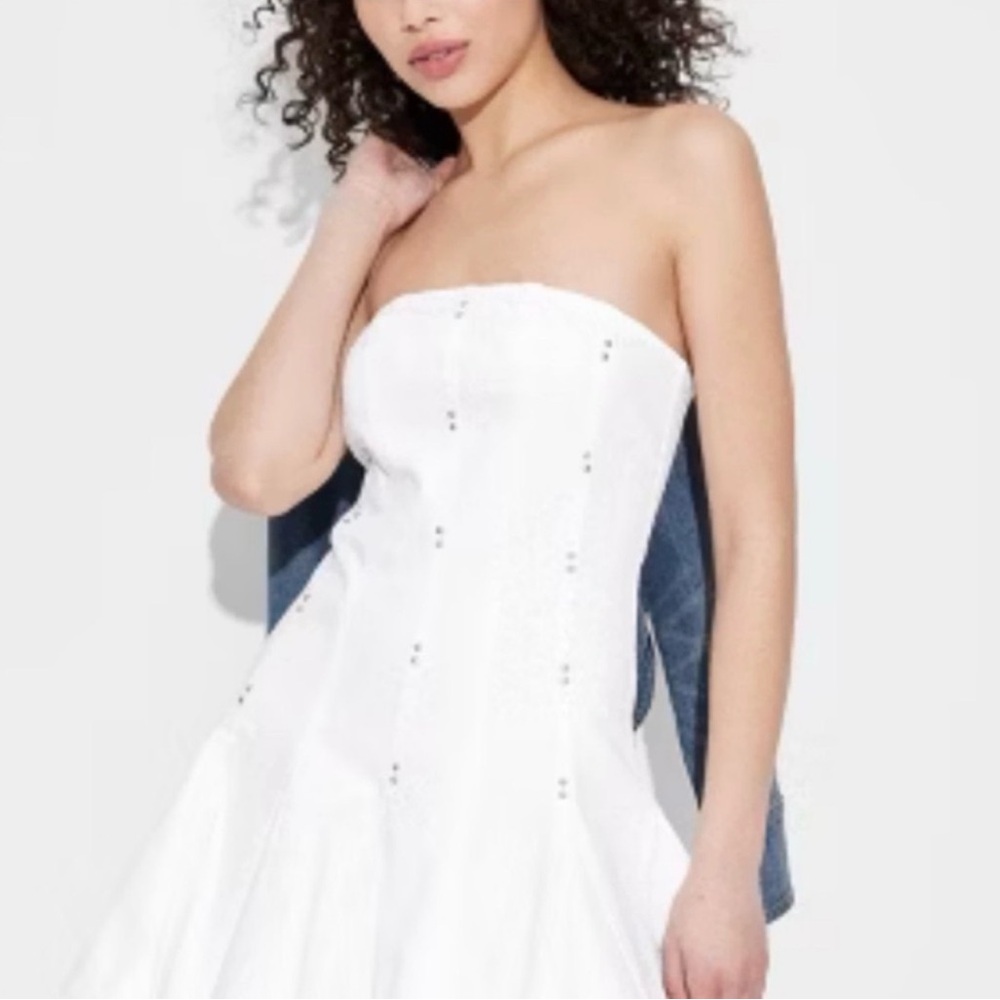 Wild Fable White Strapless Mini Dress